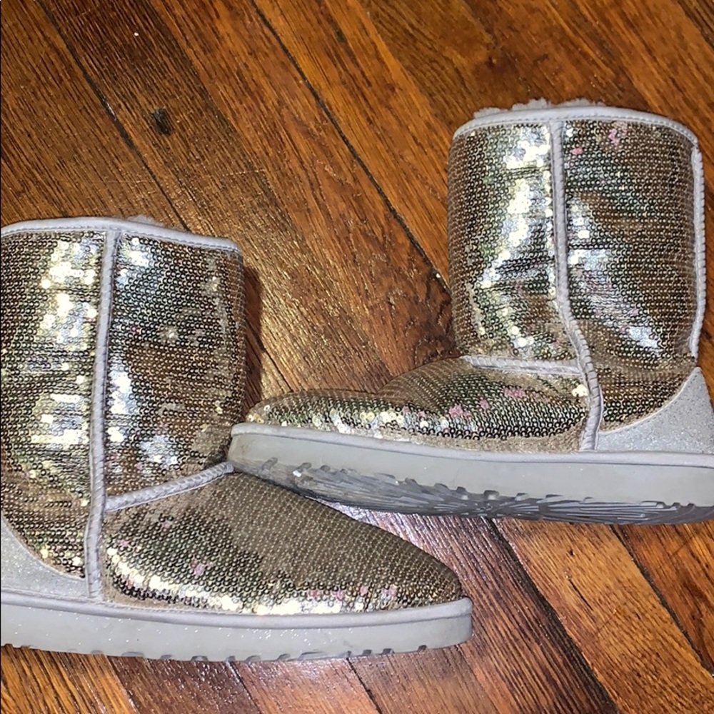 Silver Sequin Uggs - image 1